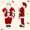 Kerstman, kerstdecoratie, 120 cm, buigzame armen, met cadeau & kerstkrans, geluidsactivering, rood 4