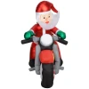 Kerstman op motorfiets, tuindecoratie, leds, opblaasbaar, weerbestendig, 180 x 95 x 170 cm 1