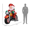 Kerstman op motorfiets, tuindecoratie, leds, opblaasbaar, weerbestendig, 180 x 95 x 170 cm 4