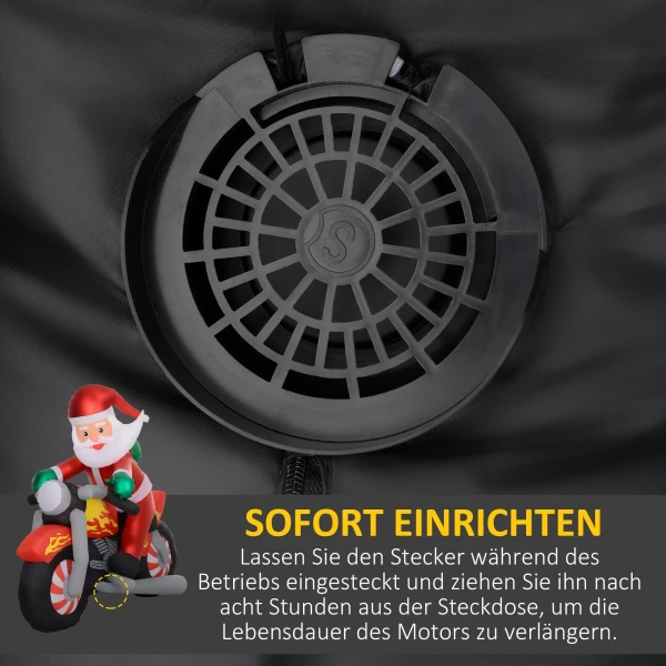 Kerstman op motorfiets, tuindecoratie, leds, opblaasbaar, weerbestendig, 180 x 95 x 170 cm 7
