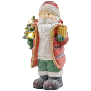 Kerstmanfiguur met boom en cadeau, 3 warmwitte led's, op batterijen, 50 cm 1