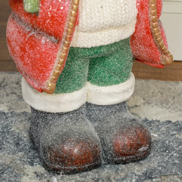 Kerstmanfiguur met boom en cadeau, 3 warmwitte led's, op batterijen, 50 cm 10