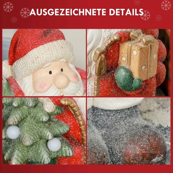 Kerstmanfiguur met boom en cadeau, 3 warmwitte led's, op batterijen, 50 cm 7