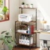 Keukenrek, 4 laags ontwerp, werkblad, 8 haken, metalen buizen, bruin+zwart 10