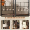 Keukenrek, 4 laags ontwerp, werkblad, 8 haken, metalen buizen, bruin+zwart 6