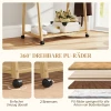 Kledingrek, 2 onderste planken, 67 cm lange kledingstang, bamboehout, wielen 6