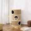Krabton, 79 cm hoog, Ø45 cm, drielaagse kattenton met sisaltouw, kattenhol, voor grote katten, khaki + bruin 4