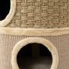Krabton, 79 cm hoog, Ø45 cm, drielaagse kattenton met sisaltouw, kattenhol, voor grote katten, khaki + bruin 9