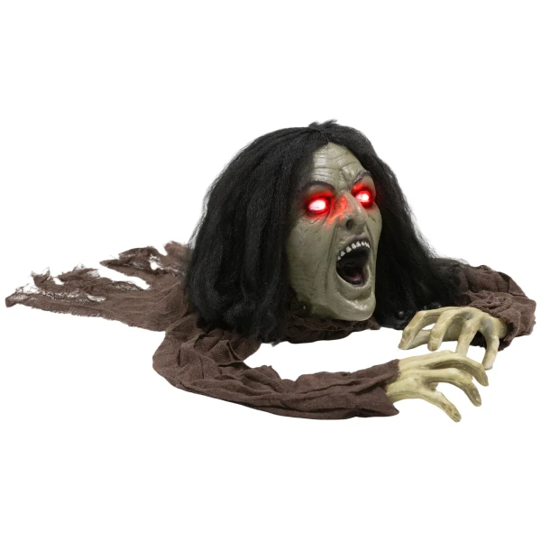 Kruipende zombie decoratie voor halloween, geluiden, lichtjes, batterijgevoed 1