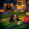 Kruipende zombie decoratie voor halloween, geluiden, lichtjes, batterijgevoed 8