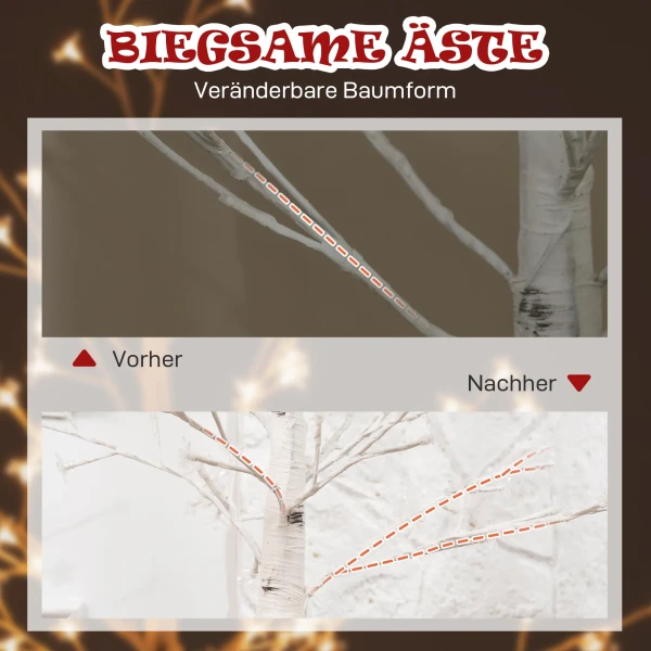 Kunstboom, kunst kersenbloesemboom, met 120 leds, 3 helderheidsniveaus, warm wit, realistische schors, 21 x 21 x 150 cm 7