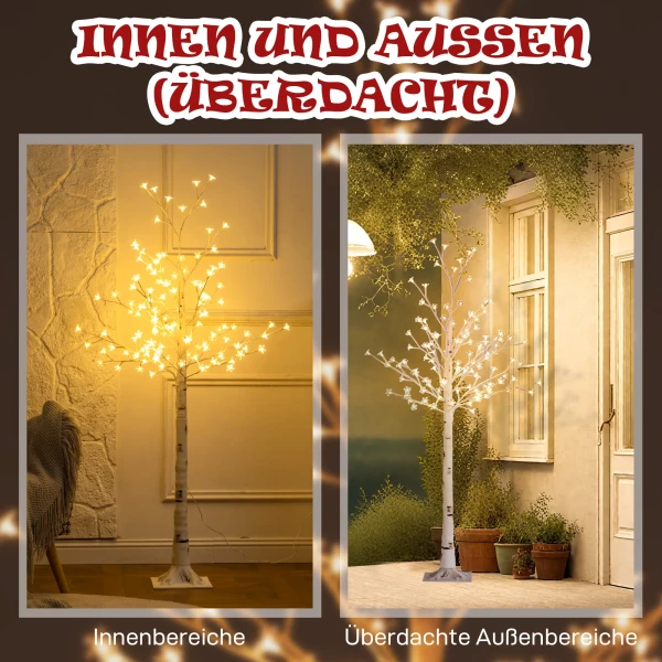 Kunstboom, kunst kersenbloesemboom, met 120 leds, 3 helderheidsniveaus, warm wit, realistische schors, 21 x 21 x 150 cm 8