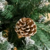Kunstmatige kerstboom 180 cm dennenboom kunstmatig met 59 dennenappels, sneeuw, 1111 punten voor binnen 10