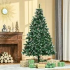 Kunstmatige kerstboom 180 cm dennenboom kunstmatig met 59 dennenappels, sneeuw, 1111 punten voor binnen 2