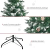 Kunstmatige kerstboom 180 cm dennenboom kunstmatig met 59 dennenappels, sneeuw, 1111 punten voor binnen 8
