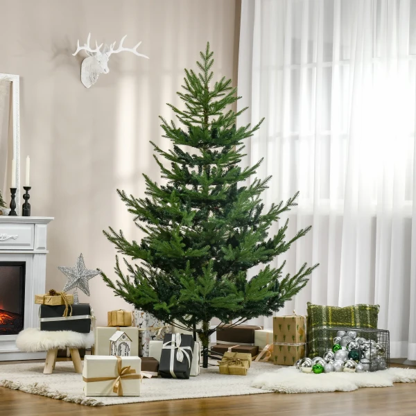 Kunstmatige kerstboom 180 cm dennenboom kunstmatig met 795 toppen, inklapbare voeten stalen frame 2