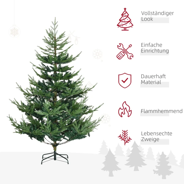 Kunstmatige kerstboom 180 cm dennenboom kunstmatig met 795 toppen, inklapbare voeten stalen frame 5