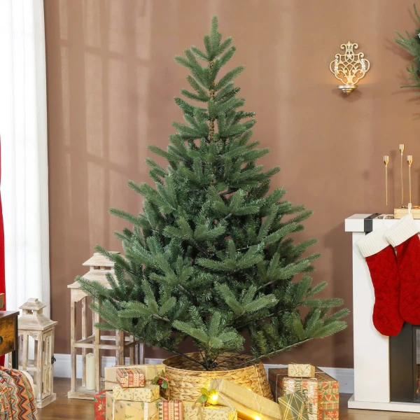 Kunstmatige kerstboom, 180 cm, dichte takken, realistisch uiterlijk, brandvertragend, kunststof, metaal, groen 2