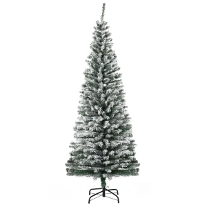 Kunstmatige kerstboom 180 cm potlood denneboom met sneeuw, 492 punten voor binnen 1