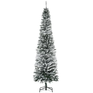 Kunstmatige kerstboom 225 cm potlood denneboom met sneeuw, 738 punten voor binnen 1
