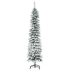 Kunstmatige kerstboom, besneeuwd, slank ontwerp, brandwerend, 180 cm, groen/wit 1