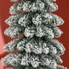 Kunstmatige kerstboom, besneeuwd, slank ontwerp, brandwerend, 180 cm, groen/wit 10