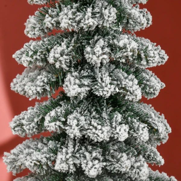 Kunstmatige kerstboom, besneeuwd, slank ontwerp, brandwerend, 180 cm, groen/wit 10