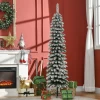 Kunstmatige kerstboom, besneeuwd, slank ontwerp, brandwerend, 180 cm, groen/wit 2