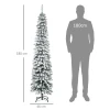 Kunstmatige kerstboom, besneeuwd, slank ontwerp, brandwerend, 180 cm, groen/wit 4