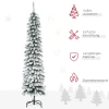 Kunstmatige kerstboom, besneeuwd, slank ontwerp, brandwerend, 180 cm, groen/wit 5