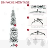 Kunstmatige kerstboom, besneeuwd, slank ontwerp, brandwerend, 180 cm, groen/wit 7