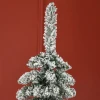 Kunstmatige kerstboom, besneeuwd, slank ontwerp, brandwerend, 180 cm, groen/wit 9