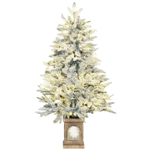 Kunstmatige kerstboom, besneeuwde look, 100 leds, 8 modi, kunststof 1