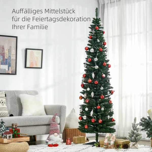 Kunstmatige kerstboom, inclusief standaard en kerstster, 2,1 m, groen 5