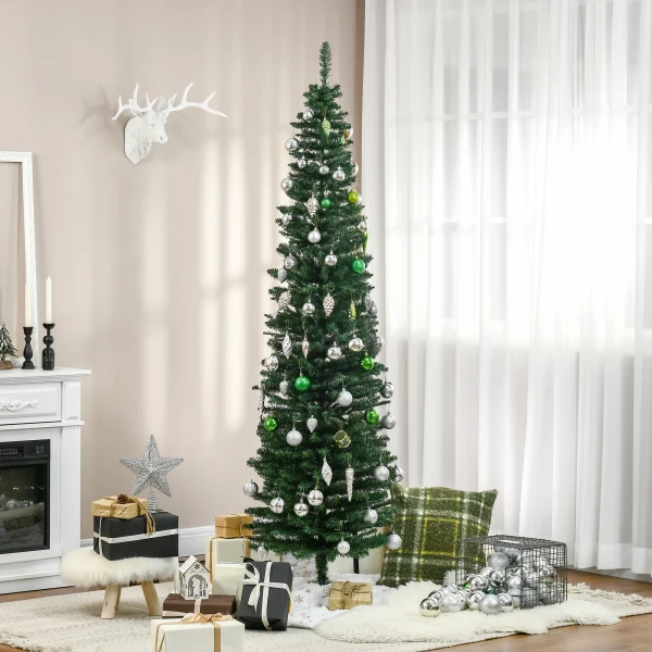 Kunstmatige kerstboom, inclusief standaard en kerstster, 2,1 m, groen 8