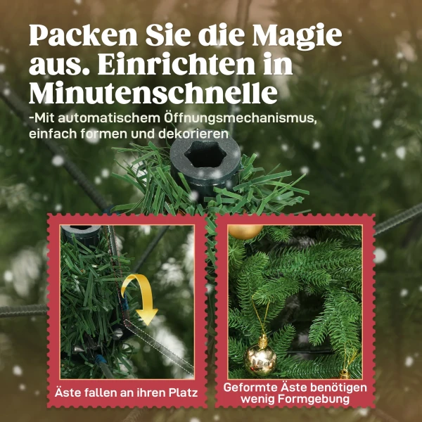 Kunstmatige kerstboom, realistisch uiterlijk, inklapbare takken, houten voet 7