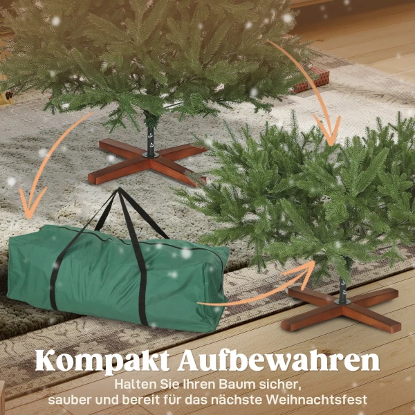 Kunstmatige kerstboom, realistisch uiterlijk, inklapbare takken, houten voetstuk 10