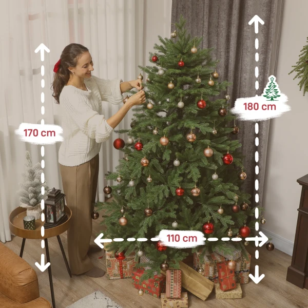 Kunstmatige kerstboom, realistisch uiterlijk, inklapbare takken, houten voetstuk 4