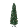 Kunstmatige kerstboom, slank, dennenappels, vlamvertragend, 46 x 165 cm, groen 1
