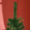 Kunstmatige kerstboom, slank, dennenappels, vlamvertragend, 46 x 165 cm, groen 10