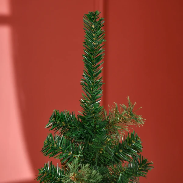Kunstmatige kerstboom, slank, dennenappels, vlamvertragend, 46 x 165 cm, groen 10