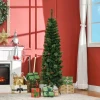 Kunstmatige kerstboom, slank, dennenappels, vlamvertragend, 46 x 165 cm, groen 2