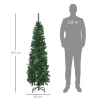 Kunstmatige kerstboom, slank, dennenappels, vlamvertragend, 46 x 165 cm, groen 4