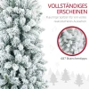 Kunstmatige kerstboom, vlamvertragend, met kunstsneeuw, slank, stalen voet, 75 x 210 cm, groen 6