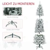 Kunstmatige kerstboom, vlamvertragend, met kunstsneeuw, slank, stalen voet, 75 x 210 cm, groen 7