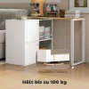 L vormig bureau, 360° draaibaar hoekbureau met 2 opbergkasten, 2 open rekken, computertafel voor kleine ruimtes, studeerkamer, woonkamer, 150x40x75 cm, wit 7