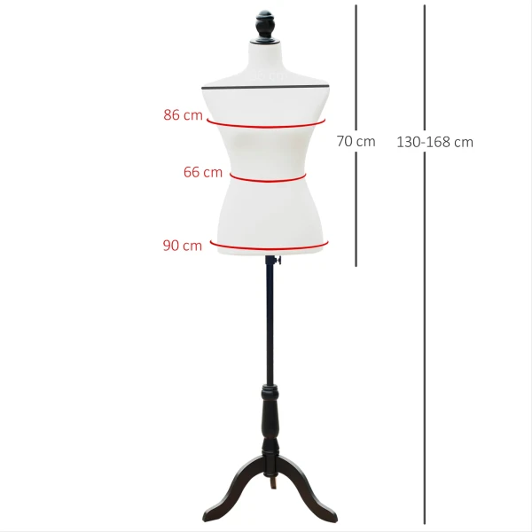 Mannequin torso, paspop, etalagepop, schuim, hout, metaal, wit 4