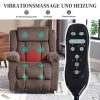 Massagestoel, 8 vibratiepunten, 5 modi, lendenverwarming, verstelbaar, draaibaar, gestoffeerde stoel, bruin 5