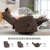 Massagestoel, 8 vibratiepunten, 5 modi, lendenverwarming, verstelbaar, draaibaar, gestoffeerde stoel, bruin 6