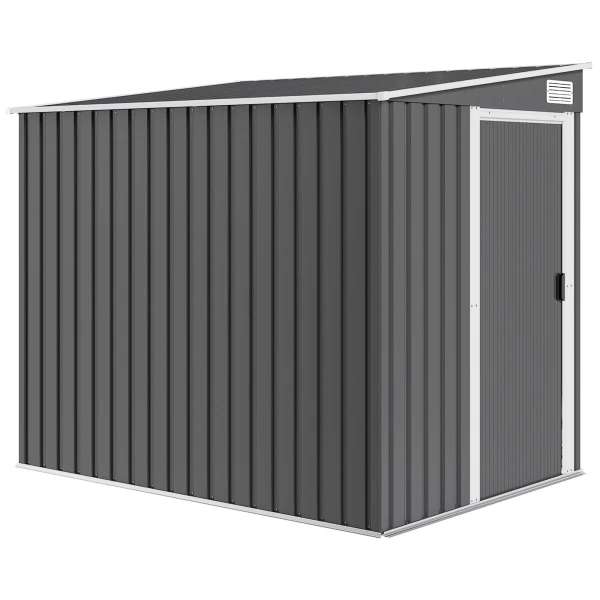 Metalen gereedschapshuis 2,81m² 154x206,5x181 cm gereedschapsschuur met lessenaarsdak en fundering 1